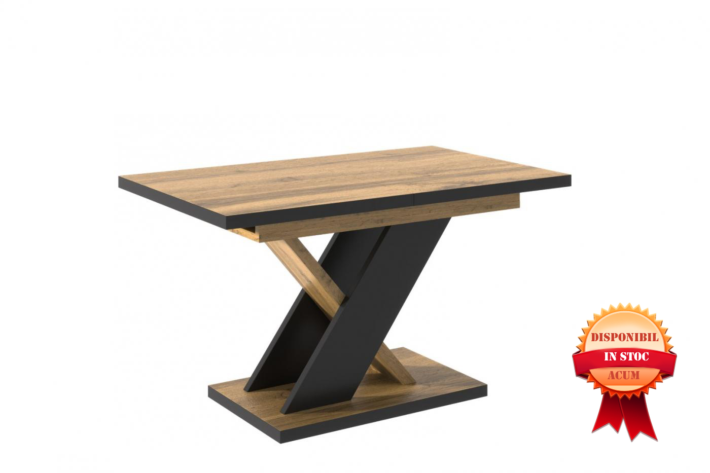 NEXT MASA EXTENSIBILA 140-219×90 WOTAN BLACK STEJAR CU NEGRU