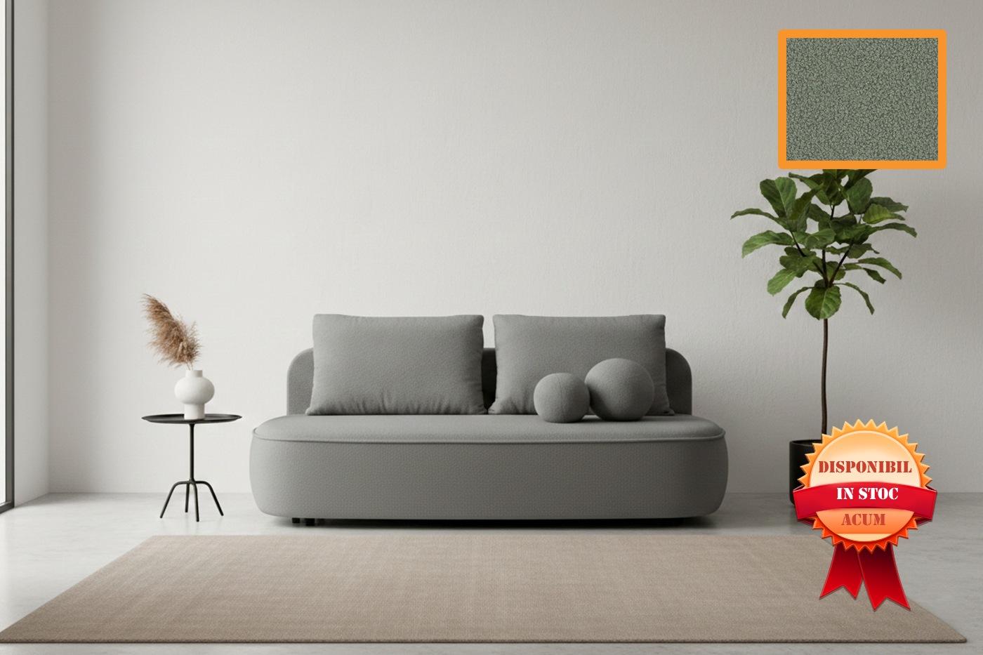 MOLLY CANAPEA EXTENSIBILA 212 X 100 QUELLE-92 ZONA DE DORMIT 195 x 137 GRI