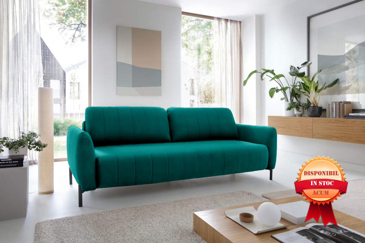 LINEA CANAPEA EXTENSIBILA 234 X 100 MAGIC-VELVET-2220 ZONA DE DORMIT 200 x 146 TURCOAZ