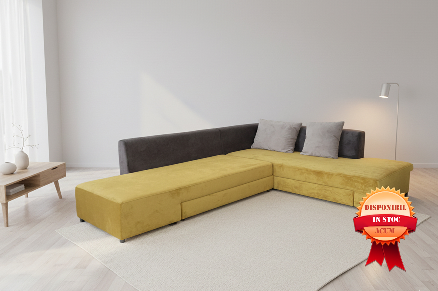 SENSO COLTAR EXTENSIBIL 302×221 GALBEN-GRI COLT DREAPTA