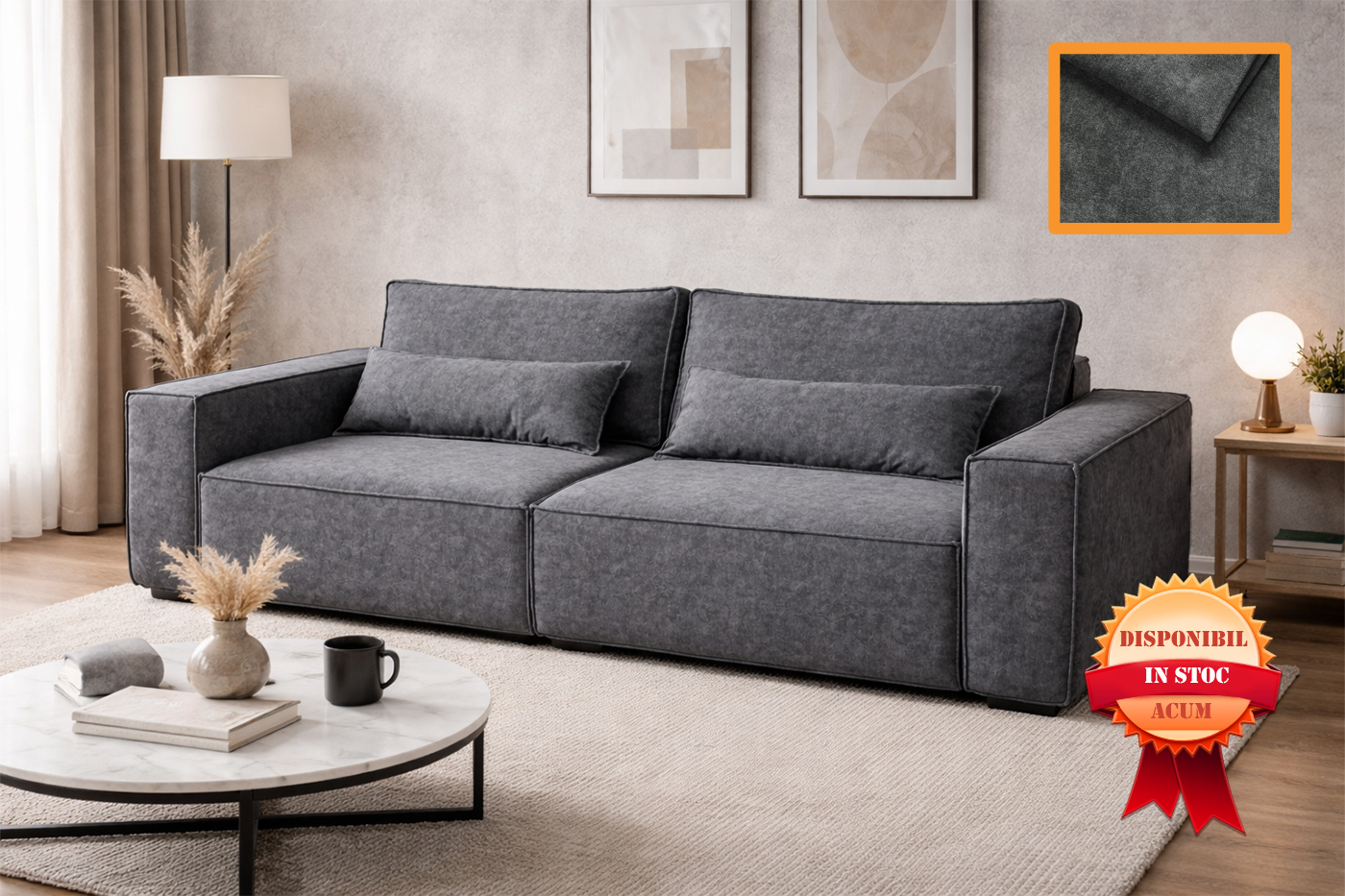 INFINITY CANAPEA EXTENSIBILA 249 x 111 DORO-5102 GRI