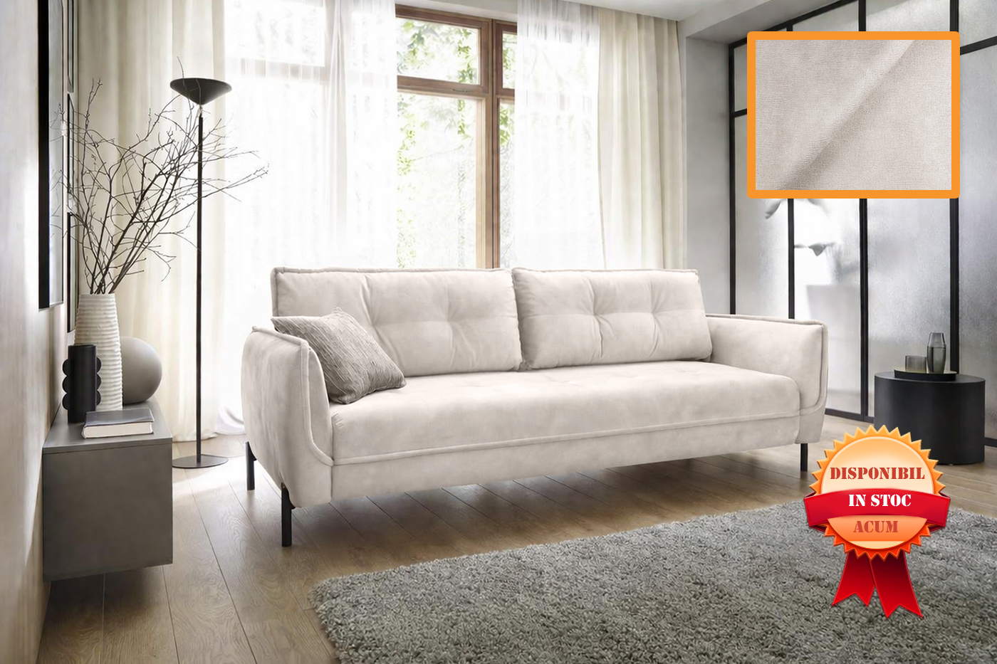 OSAKA CANAPEA EXTENSIBILA 233 X 103 WAVE-02 CREM