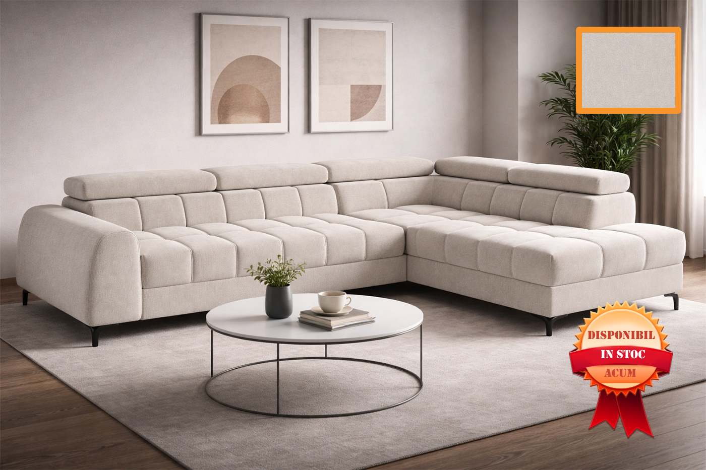 AURELIO COLTAR EXTENSIBIL 268 X 204 CASTEL-04 COLT DREAPTA CREM