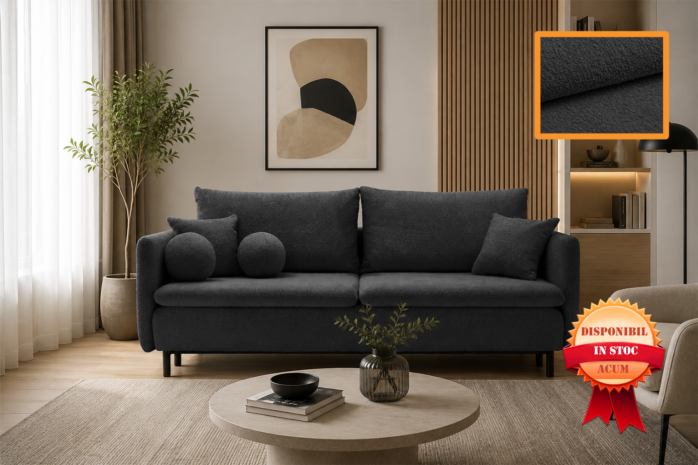 OLAND CANAPEA EXTENSIBILA 219 X 110 ABRIAMO-08 GRI