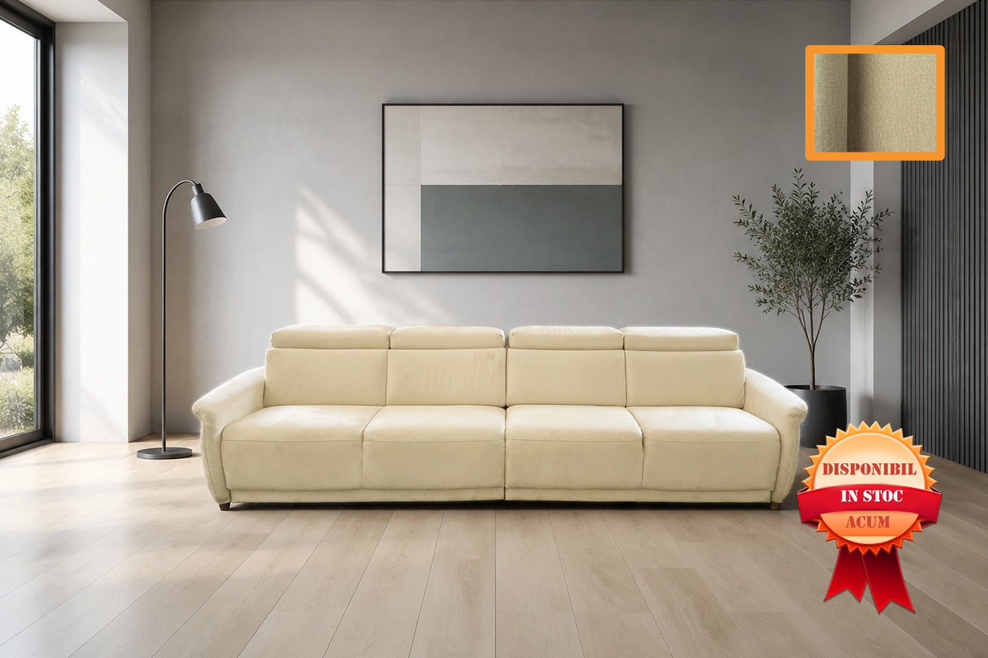 CALPE CANAPEA EXTENSIBILA 302 X 119 MONOLITH-02 CREM