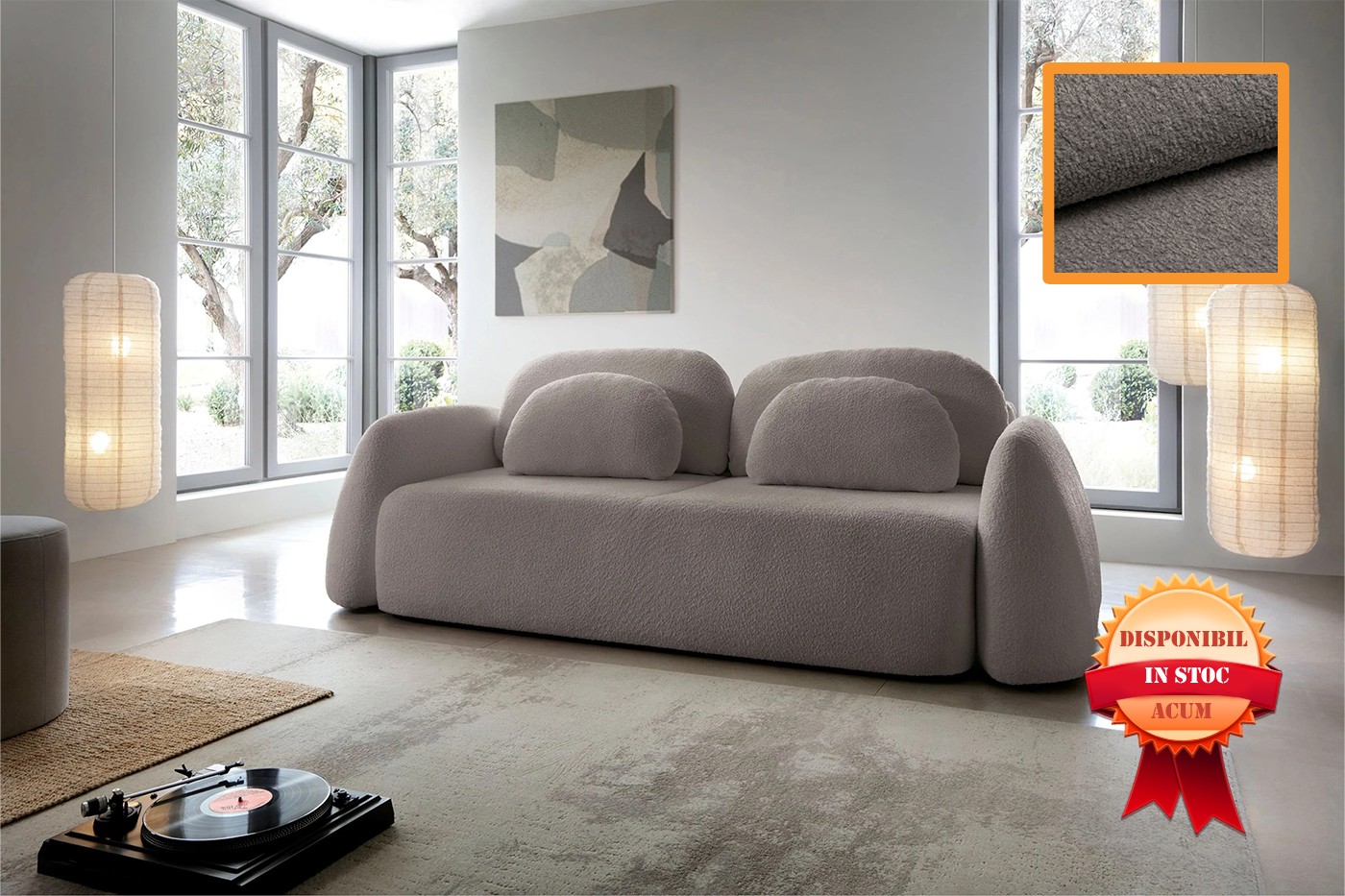 MONSOON CANAPEA EXTENSIBILA 259 X 120 ABRIAMO-02 CREM-MARO