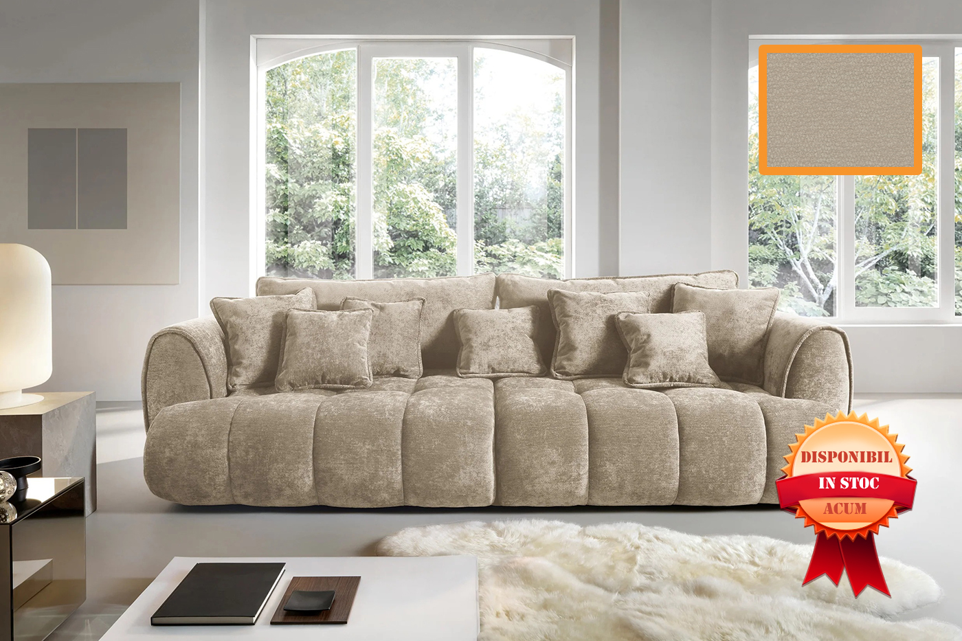 BOMBAY CANAPEA EXTENSIBILA 313 X 134 VIBE-08 CREM